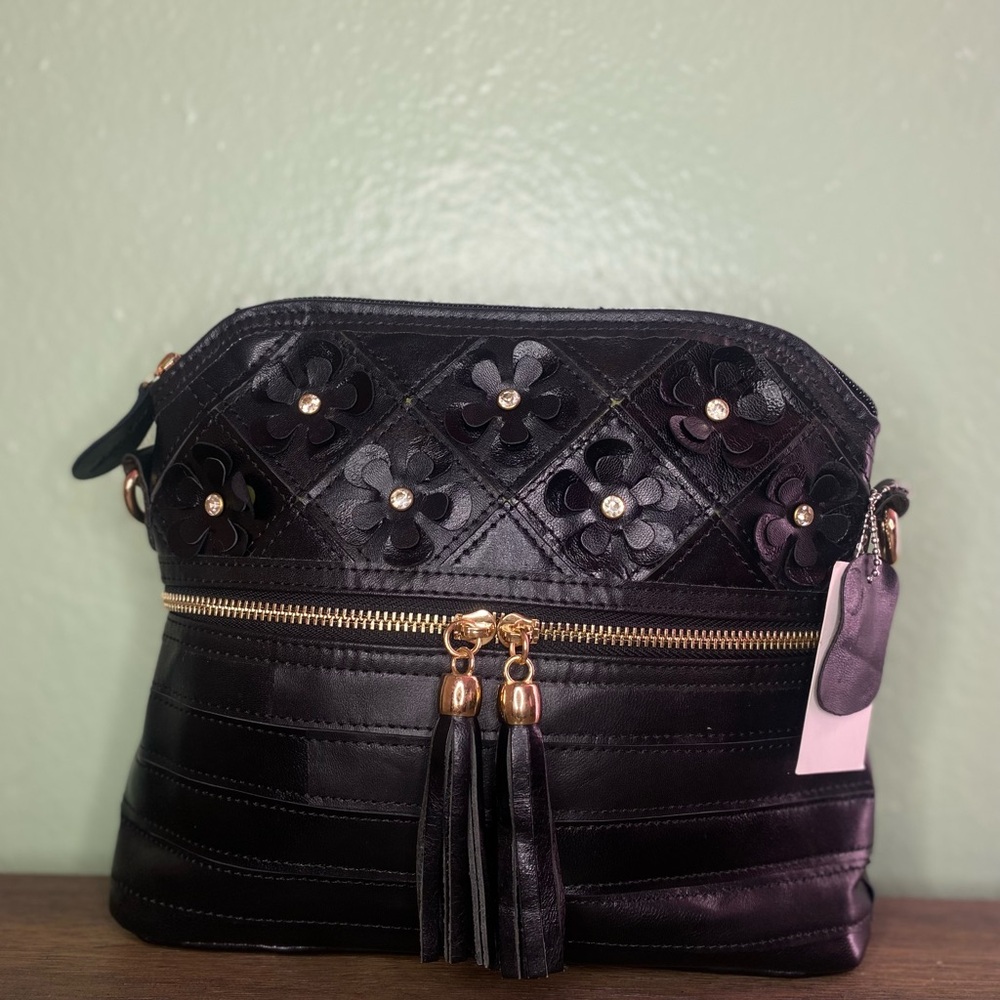 Real leather flower bag